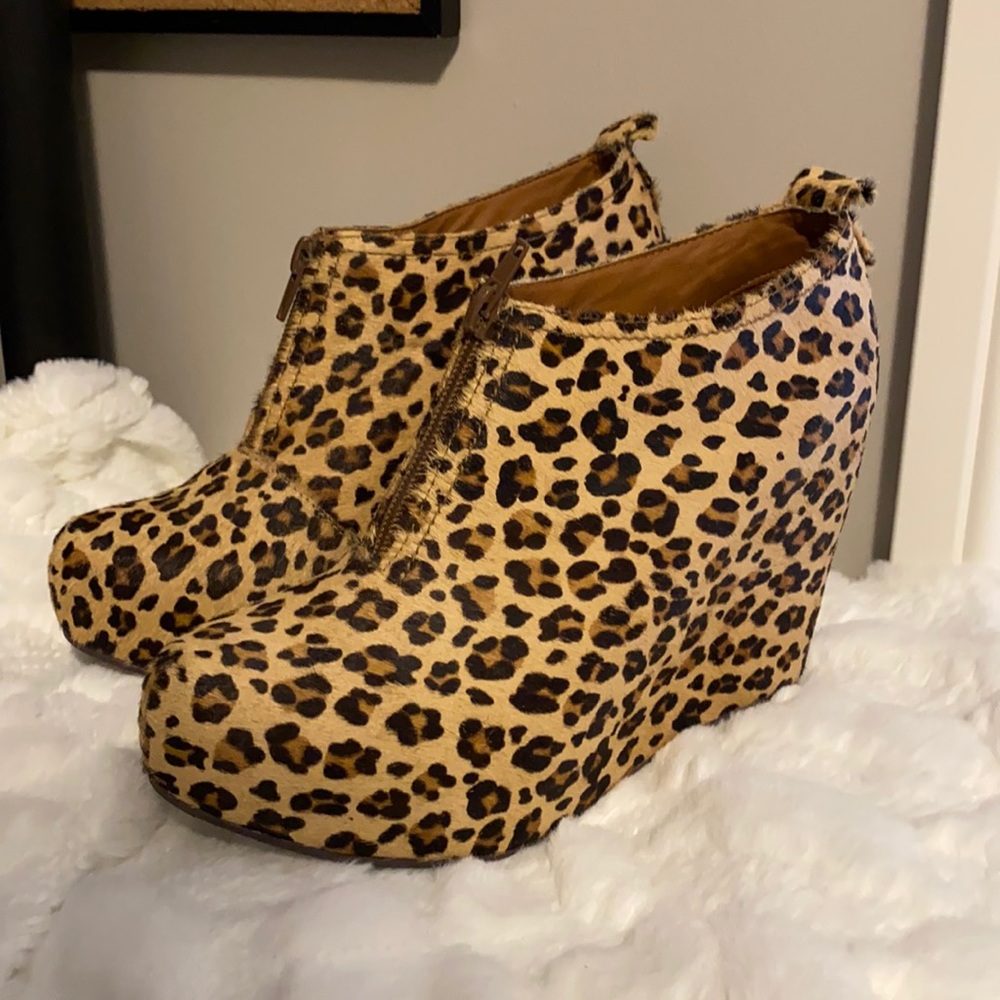 Jeffrey Campbell Ninety Nine Platform Leopard Print Wedges